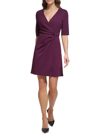 Dkny Womens Above Knee Gathered Sheath Dress In Multi