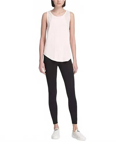Dkny Womens Activewear Sport Mesh Trimmed Tank Top In Poetic In Neutral