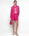 Dkny Womens Aero Crepe Button Front Cropped Jacket Floral Sweater Knit Tank Aero Crepe High Rise Pleated 