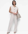 Dkny Plus Size Aero Crepe Button-front Vest In White
