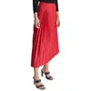 Dkny Womens Asymmetric Satin Midi Skirt In Multi