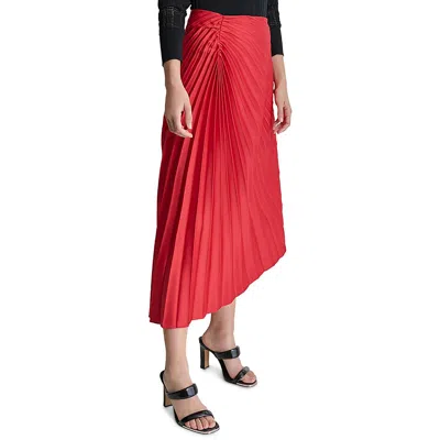 Dkny Womens Asymmetric Satin Midi Skirt In Multi