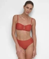 Dkny Womens Bandeau Bikini Top Bottoms In Sunset