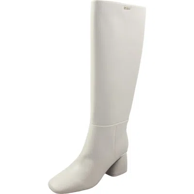 Dkny Womens Block Heel Faux Leather Knee-high Boots