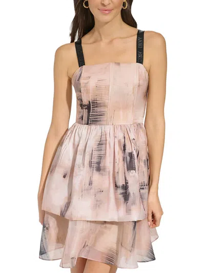 Dkny Womens Boning Tiered Cocktail And Party Dress In Multi