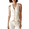 Dkny Womens Button Linen Halter Top