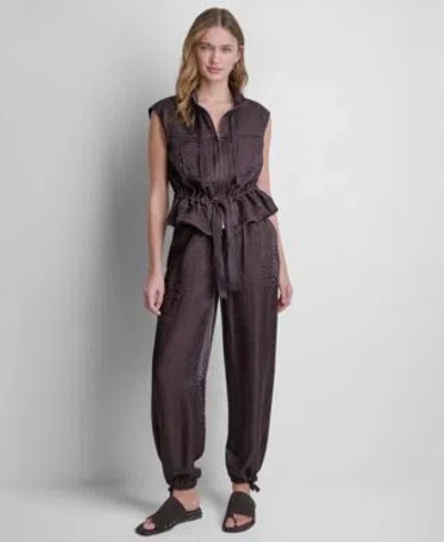 Dkny Womens Cap Sleeve Twinkle Tie Front Vest Twinkle Tie Leg Pants In Multi