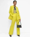 Dkny Petite Double Breasted Jacket Flared Pants In Acid Yellow