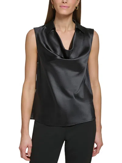 Dkny Womens Collar Blouse In Black