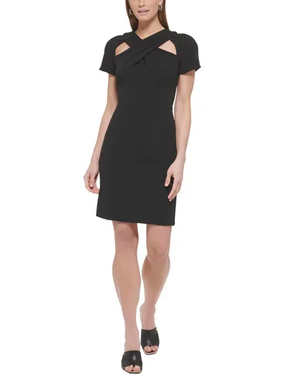 Dkny Womens Crepe Sheath Dress In Black