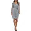 Dkny Womens Crinkled Metallic Fit & Flare Dress In Grey