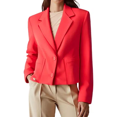 Dkny Womens Crop Rayon Two-button Blazer