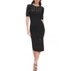 Dkny Womens Cut-out Viscose Sweaterdress In Black