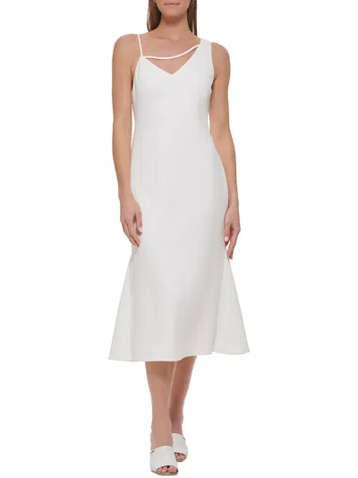 Dkny Womens Cutout Long Maxi Dress In White