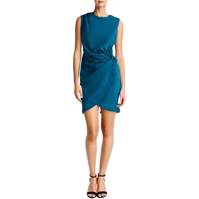 Dkny Womens Drapey Polyester Sheath Dress In Blue