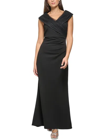Dkny Womens Embellished Polyester Evening Dress In Black