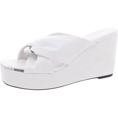 Dkny Womens Faux Leather Embellished Wedge Heels In Multi