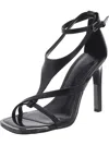 Dkny Womens Faux Leather Squae Heels In Black