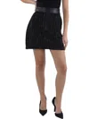 Dkny Womens Faux Leather Trim Knee Length Midi Skirt In Black