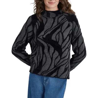 Dkny Womens Fur Knit Mock Turtleneck Sweater In Dk Charcl