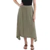 Dkny Womens Handkerchief Hem Mid Calf Midi Skirt In Multi