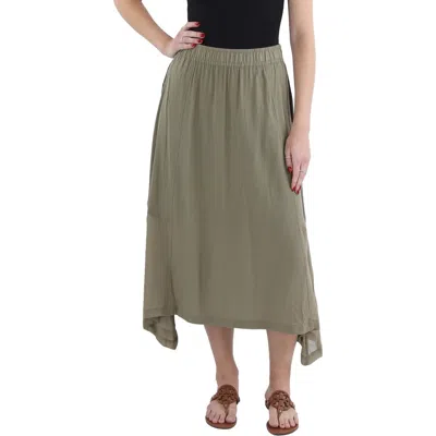 Dkny Womens Handkerchief Hem Mid Calf Midi Skirt In Multi