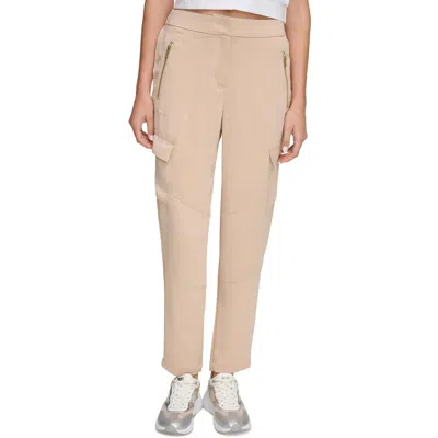 Dkny Womens High Rise Cargo Ankle Pants In Sandalwood