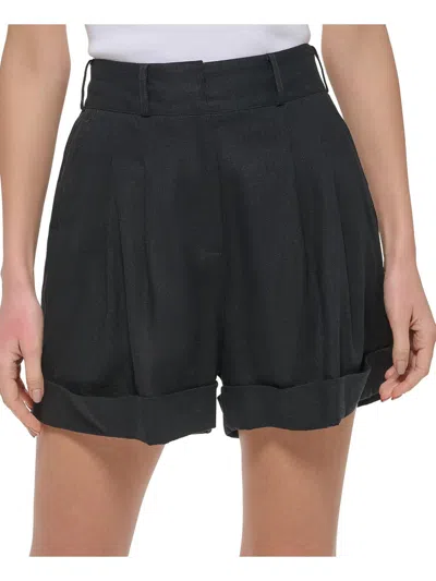 Dkny Womens High Rise Mini High-waist Shorts In Black