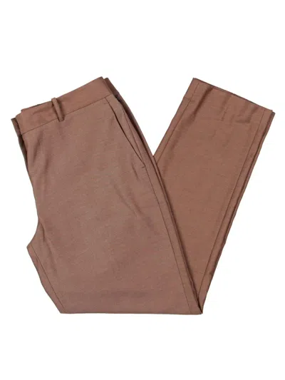 Dkny Womens High-waist Cropped Wide Leg Pants In Brown