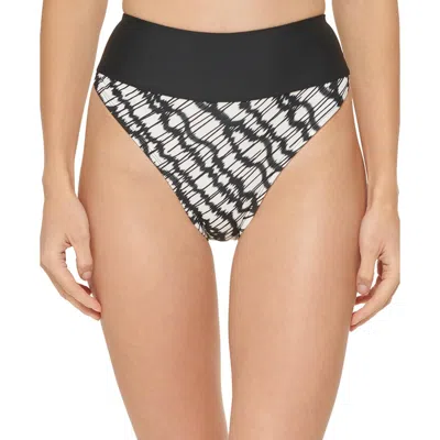 Dkny Womens High-waist Printed Swim Bottom Separates In Multi