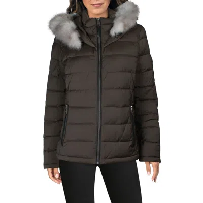 Dkny Womens Insulated Polyester Puffer Jacket In Green
