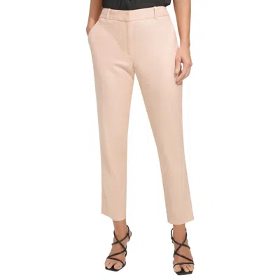 Dkny Womens Linen Ultra High Rise Straight Leg Pants In Pale Blush