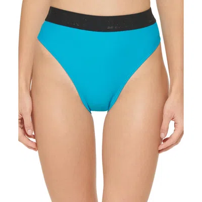 Dkny Womens Logo High-waist Swim Bottom Separates In Blue