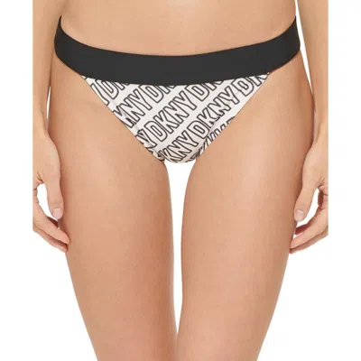Dkny Womens Logo Low-rise Swim Bottom Separates In Multi