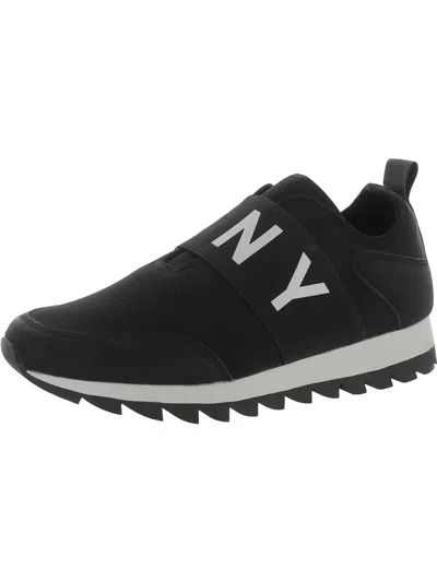 Dkny Womens Logo Round Toe Casual And Fashion Sneakers In Black