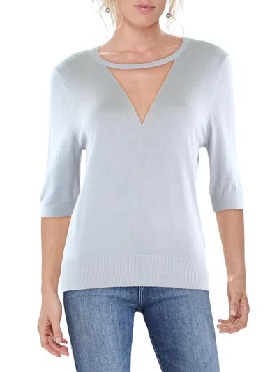 Dkny Womens Mesh Ribbed Crewneck Sweater In Multi