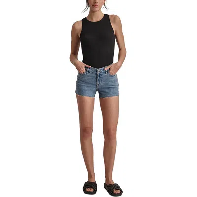 Dkny Womens Mid Rise Split Sids Denim Shorts In Multi