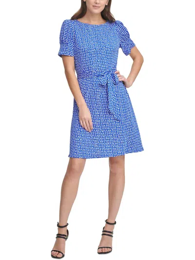 Dkny Womens Mini Printed Mini Dress In Blue