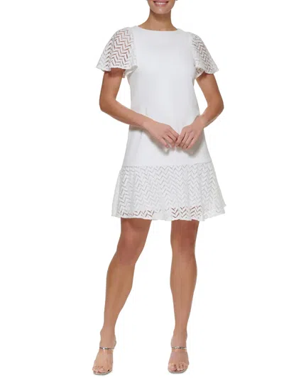 Dkny Womens Party Short Shift Dress In White