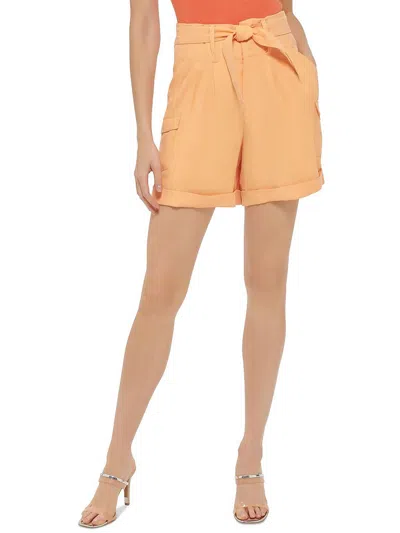 Dkny Womens Pleated Paperbag Cargo Shorts In Multi