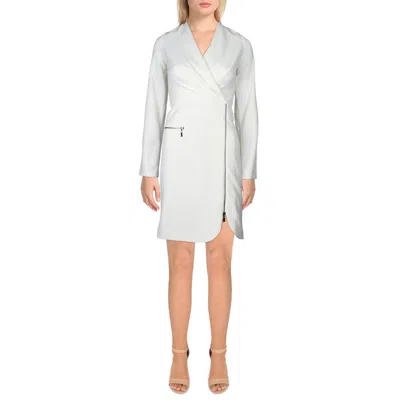 Dkny Womens Pleated Polyester Cocktail And Party Dress In White