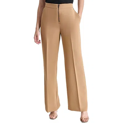 Dkny Womens Pocket Polyester Wide Leg Pants In Russet