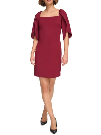 Dkny Womens Polyester Sheath Dress In Red