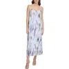 Dkny Womens Printed Chiffon Maxi Dress In Multi