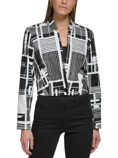 Dkny Womens Printed Cotton One-button Blazer In Multi