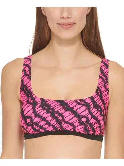 Dkny Womens Printed Removable Padding Bikini Swim Top In Multi