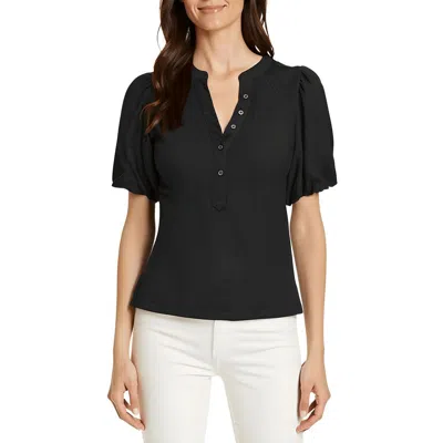 Dkny Womens Puff Sleeve Shirt Henley In Black