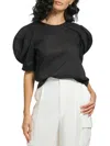 DKNY WOMENS PUFF SLEEVE SOLID BLOUSE