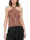 DKNY WOMENS RIBBED COTTON HALTER TOP