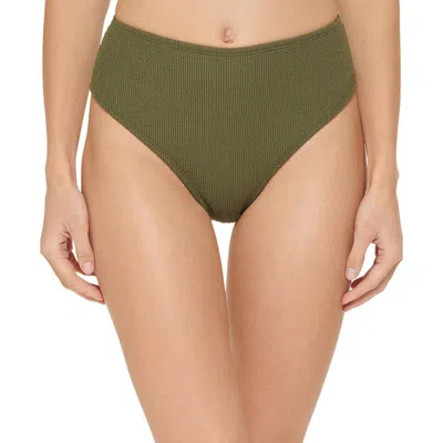 Dkny Womens Ribbed High-waist Swim Bottom Separates In Green